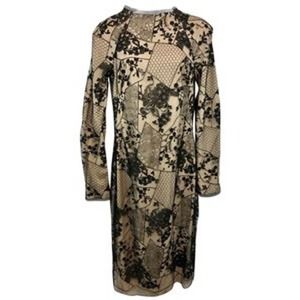 NWT Lailan Nude Underlay Black Lace Dress 8